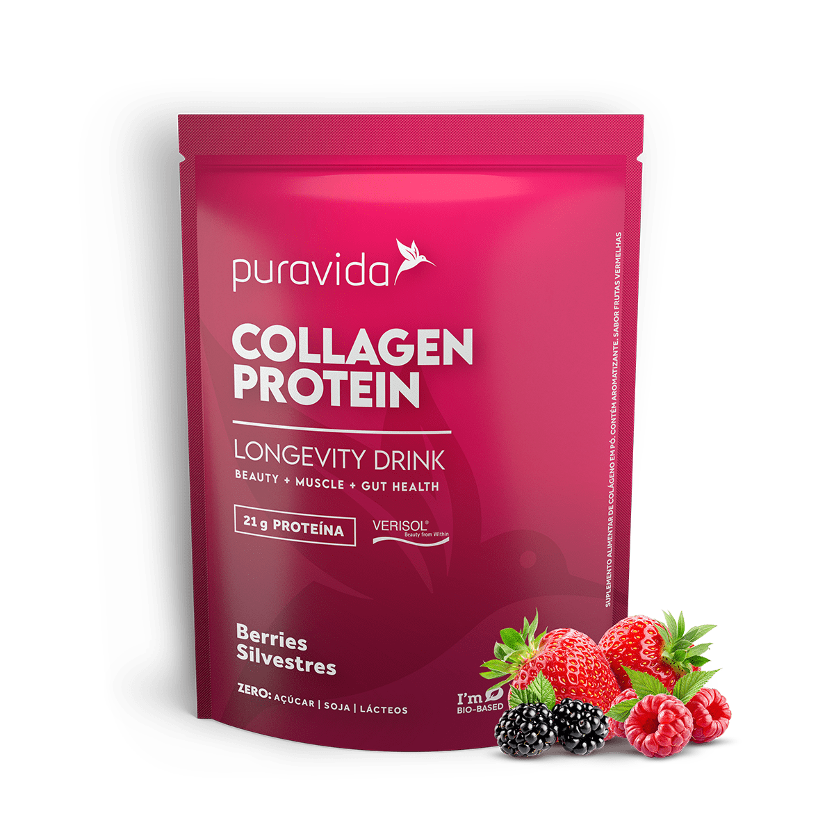 Collagen Protein Berries 450g PURAVIDA - Empório Natural Mais